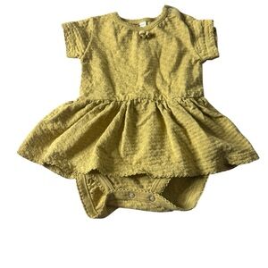 quincy mae 3-6 Month Organic Cotton Pointelle Skirted‎ One Piece Short Sleeve